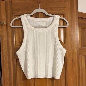 Aerie Cream Ribbed Tank Top